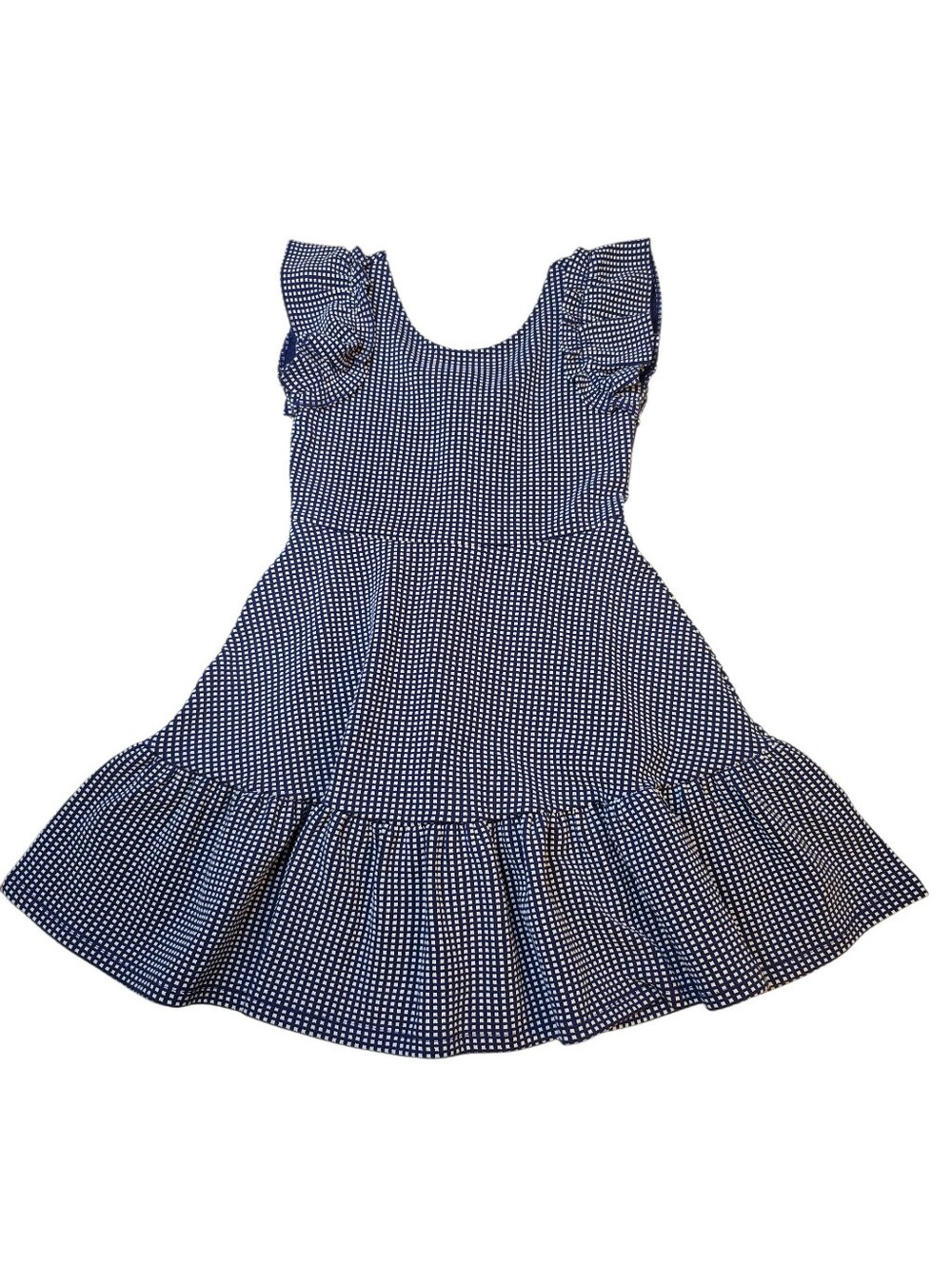 Janie And Jack Navy Dot Flutter-Sleeve Dress